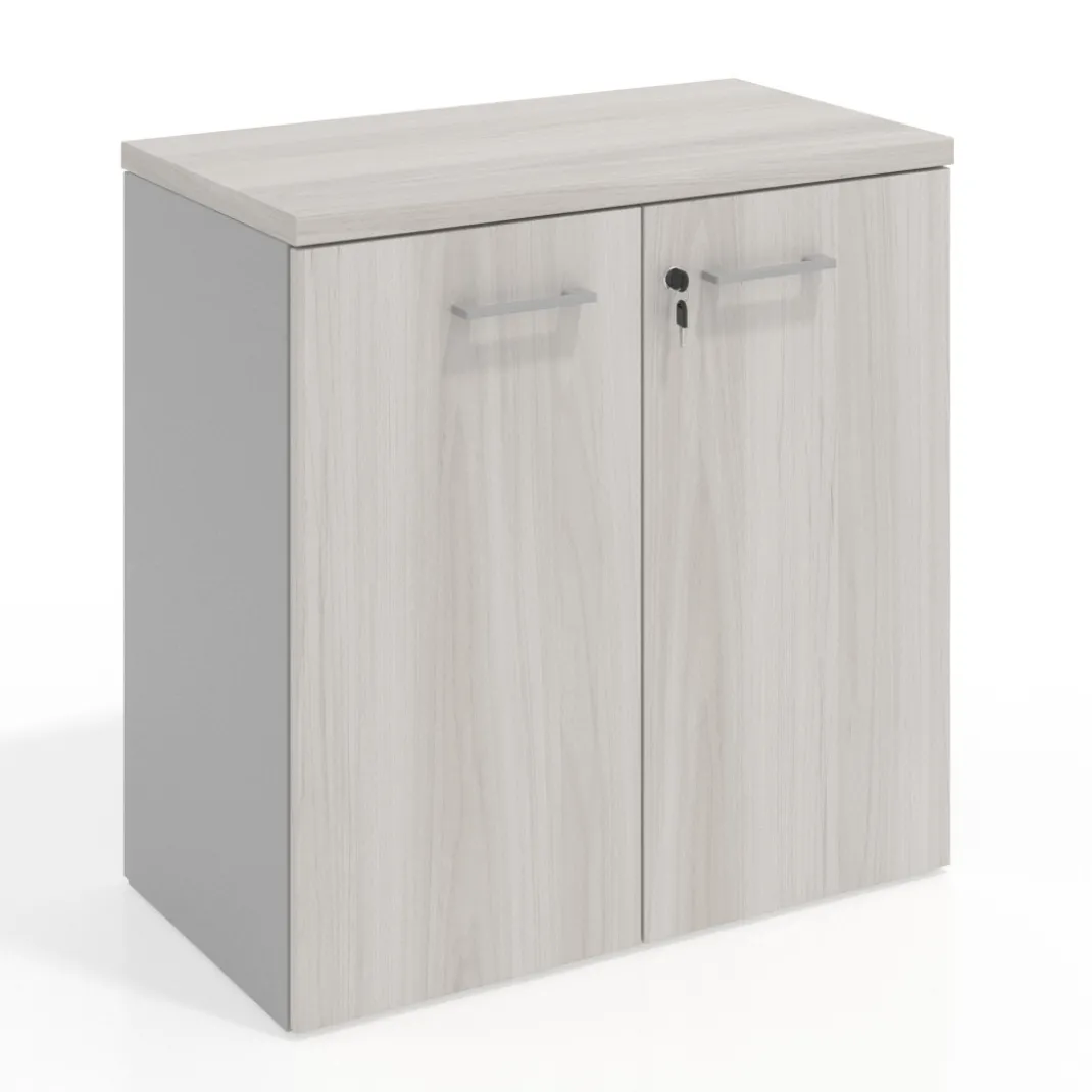 Armario de oficina Basic 2 alturas, medida 78x80 con puertas