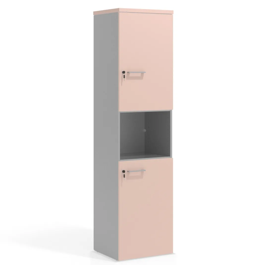 Armario de oficina Colors con doble puerta mediana, medida 193x50