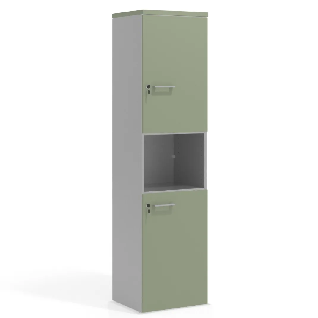 Armario de oficina Colors con doble puerta mediana, medida 193x50