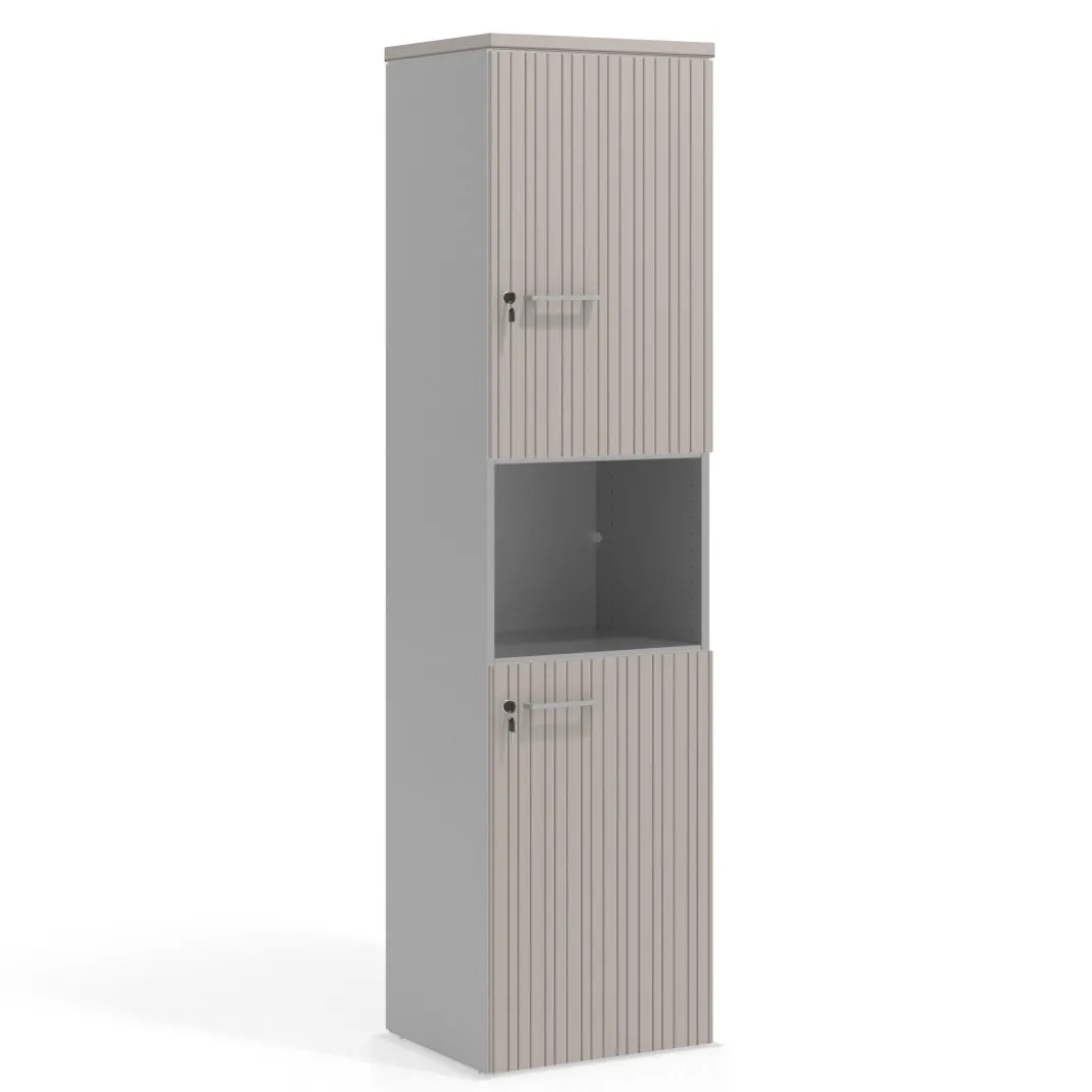 Armario de oficina Colors con doble puerta mediana, medida 193x50