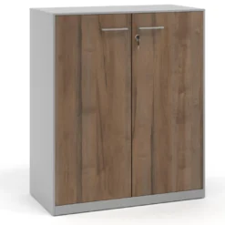 Armario metálico para oficina con puertas de melamina Strong 109x92cm, estructura aluminio