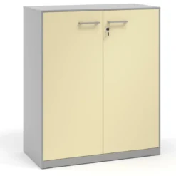 Armario metálico para oficina con puertas de melamina Strong 109x92cm, estructura aluminio