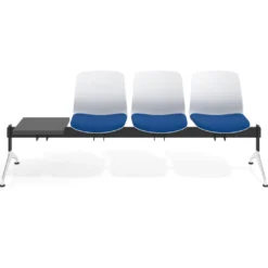 Bancada Sala de Espera Nexus 3 asientos + mesa, pata aluminio lucido