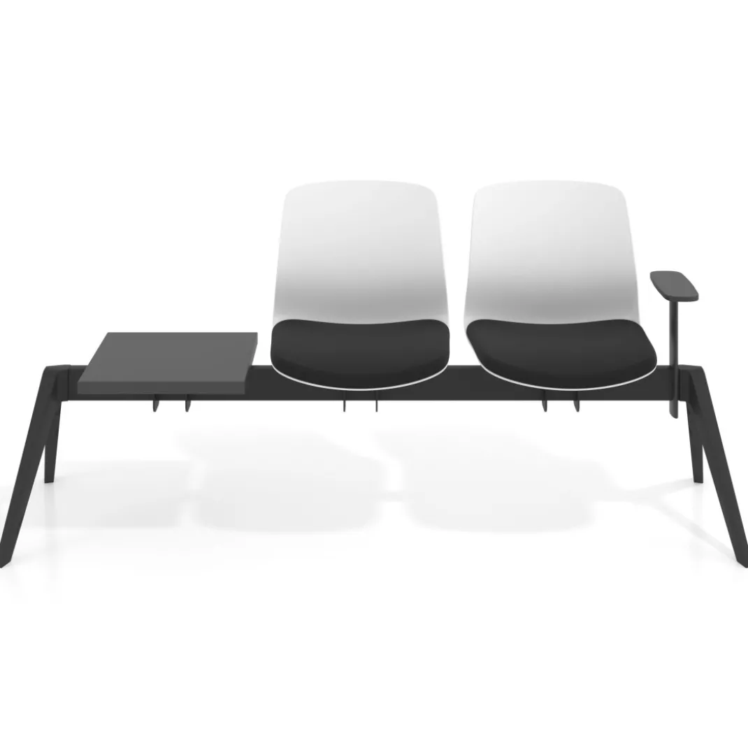 Bancada Sala de Espera Nexus 2 asientos + mesa, pata nylon