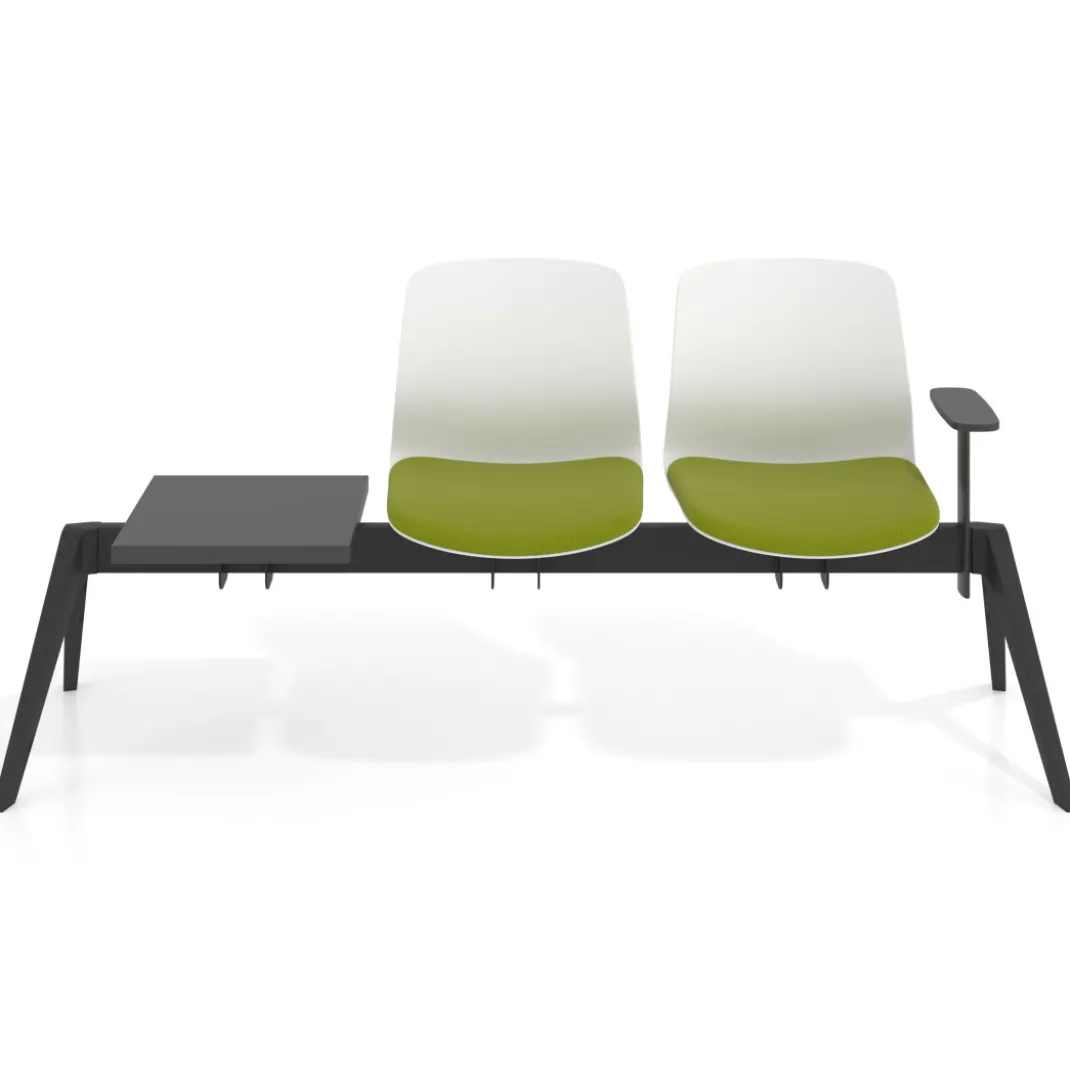 Bancada Sala de Espera Nexus 2 asientos + mesa, pata nylon