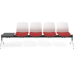 Bancada Sala de Espera Nexus 4 asientos + mesa, pata aluminio lucido