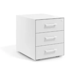 Cajonera de oficina Strong 3 cajones estructura blanca frontales melamina