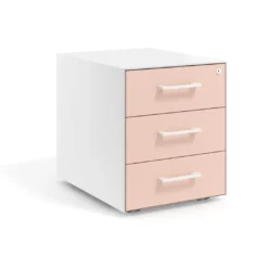 Cajonera de oficina Strong 3 cajones estructura blanca frontales melamina