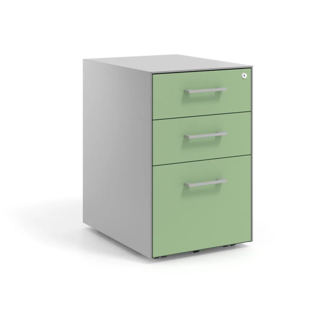Cajonera de oficina Strong 2 cajones + archivo estructura aluminio frontales melamina