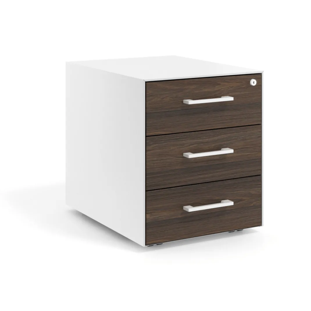 Cajonera de oficina Strong 3 cajones estructura blanca frontales melamina