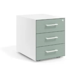 Cajonera de oficina Strong 3 cajones estructura blanca frontales melamina