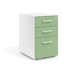 Cajonera de oficina Strong 2 cajones + archivo estructura blanca frontales melamina