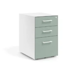 Cajonera de oficina Strong 2 cajones + archivo estructura blanca frontales melamina