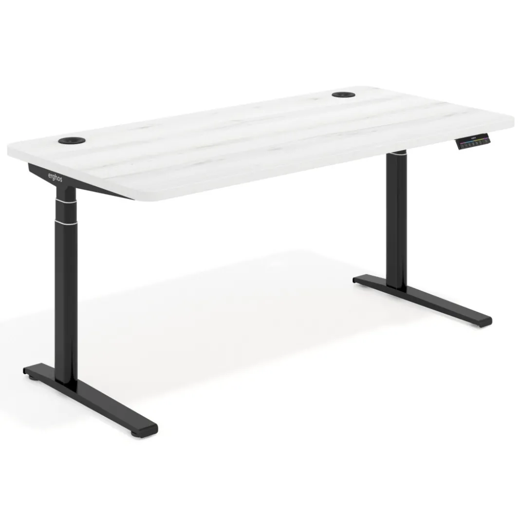 Escritorio Elevable Erghos Axis estructura negra 4 cantos curvos