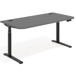 Escritorio Elevable Erghos Axis estructura negra 2 cantos curvos