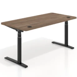 Escritorio Elevable Erghos Axis estructura negra 4 cantos curvos