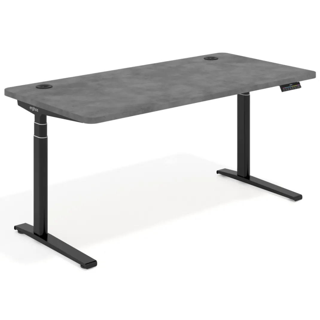 Escritorio Elevable Erghos Axis estructura negra 4 cantos curvos