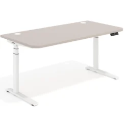 Escritorio Elevable Erghos Axis estructura blanca 2 cantos curvos