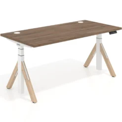 Escritorio Elevable Erghos Alpha estructura de madera canto recto