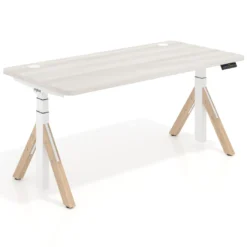 Escritorio Elevable Erghos Alpha estructura de madera 4 cantos curvos