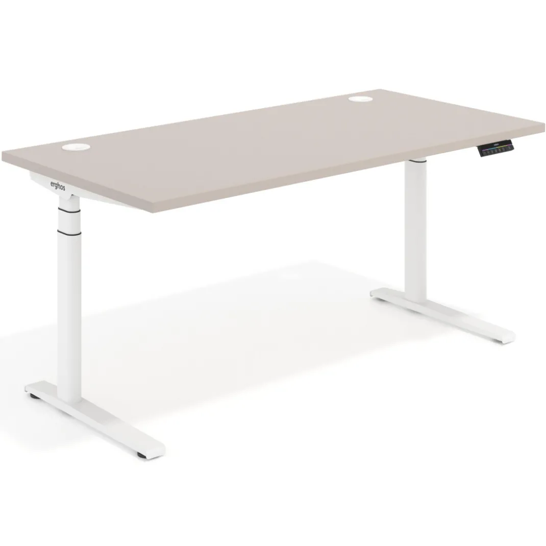 Escritorio Elevable Erghos Axis estructura blanca canto recto
