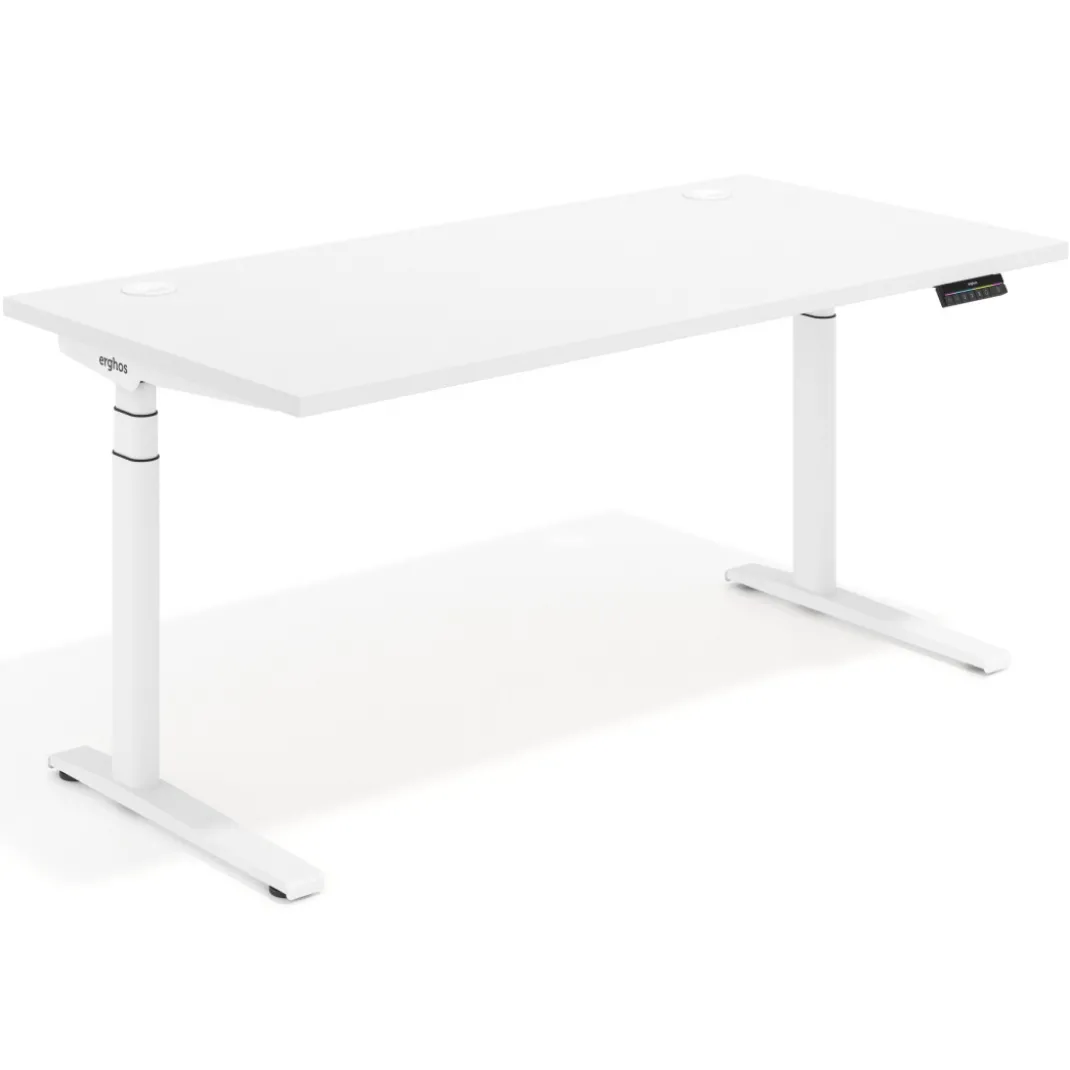 Escritorio Elevable Erghos Axis estructura blanca canto recto