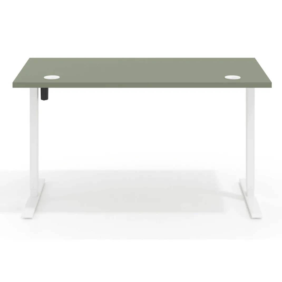 Escritorio Elevable Erghos Basic estructura blanca canto recto