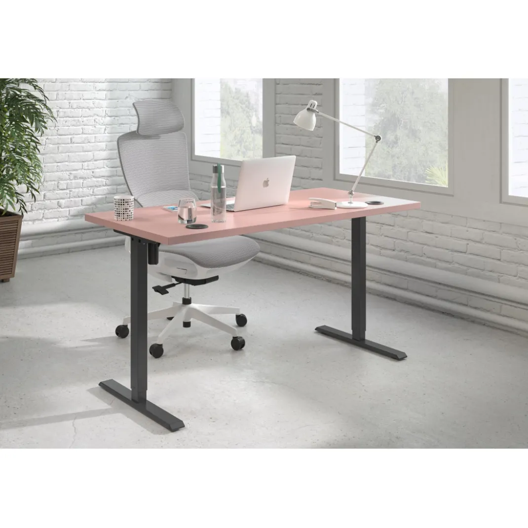 Escritorio Elevable Erghos Basic estructura negro canto recto