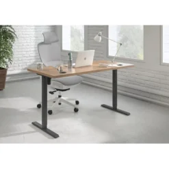 Escritorio Elevable Erghos Basic estructura negro canto recto