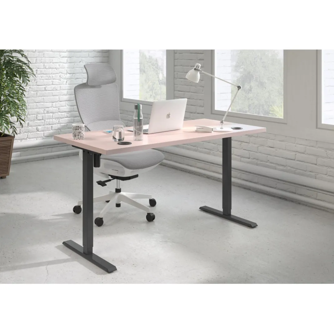 Escritorio Elevable Erghos Basic estructura negro canto recto