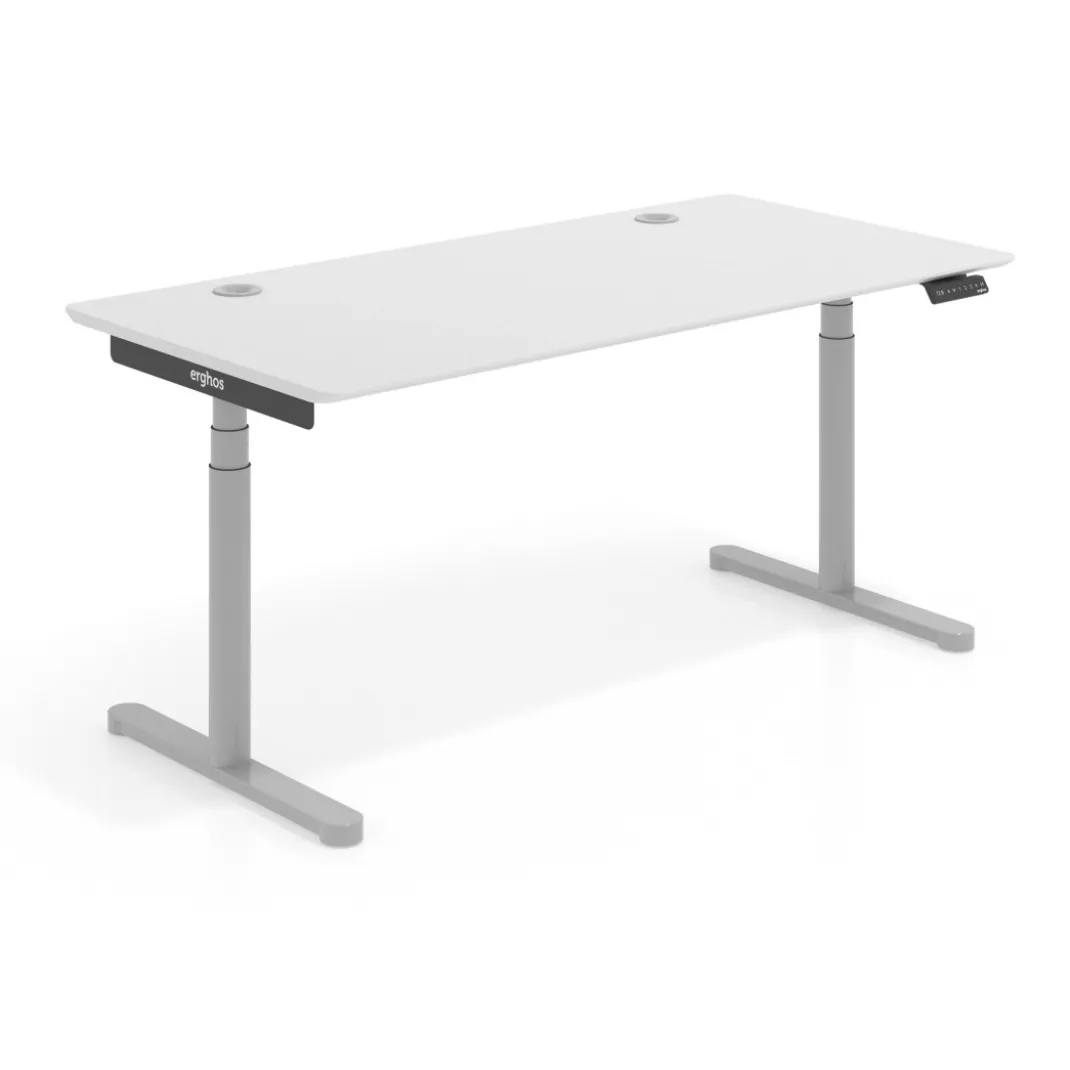 Escritorio Elevable Erghos Core estructura aluminio canto curvo