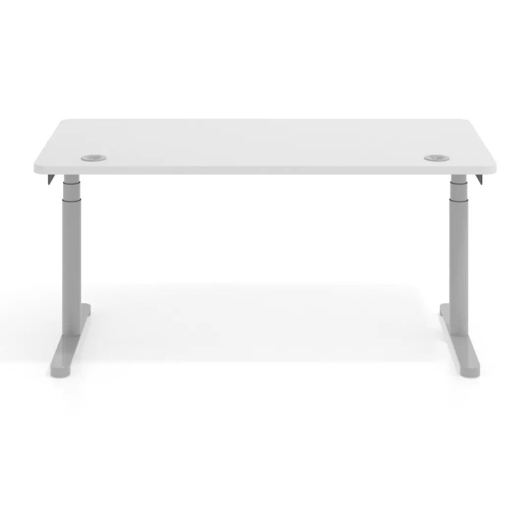 Escritorio Elevable Erghos Core estructura aluminio canto curvo