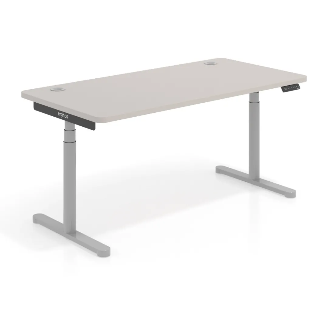 Escritorio Elevable Erghos Core estructura aluminio canto curvo