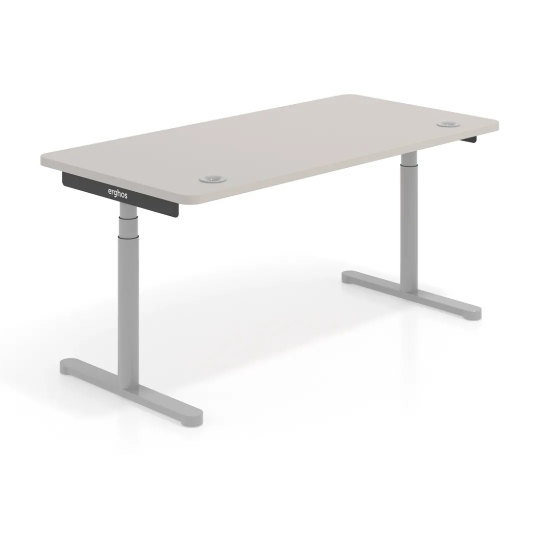 Escritorio Elevable Erghos Core estructura aluminio canto curvo