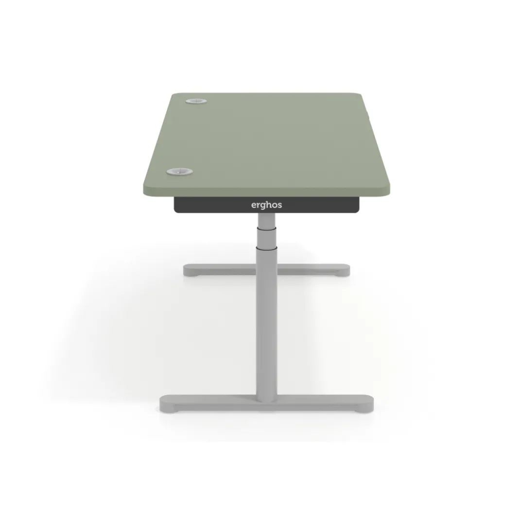 Escritorio Elevable Erghos Core estructura aluminio canto curvo