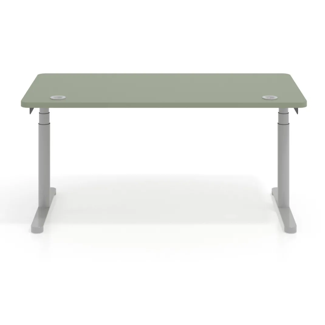 Escritorio Elevable Erghos Core estructura aluminio canto curvo