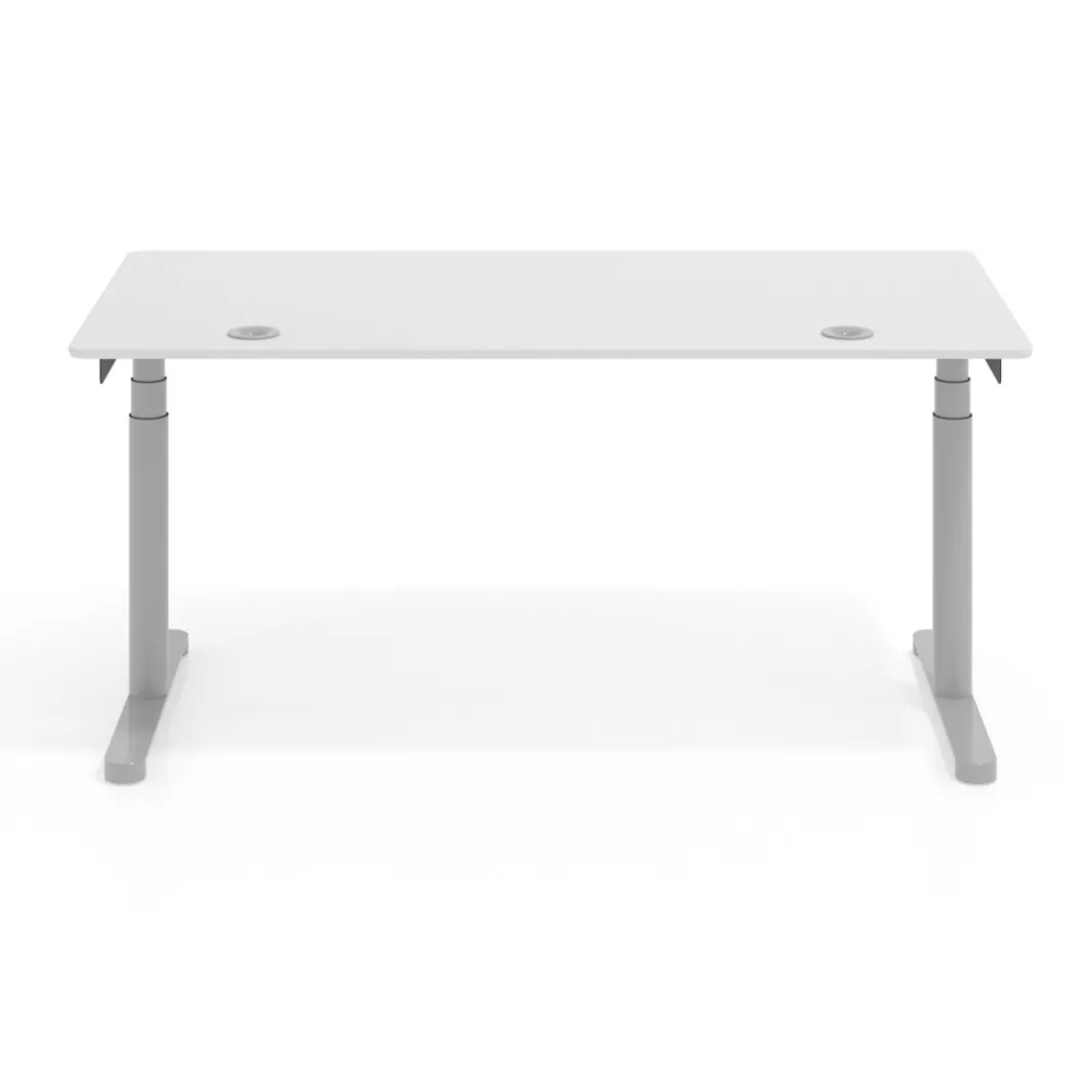 Escritorio Elevable Erghos Core estructura aluminio canto curvo