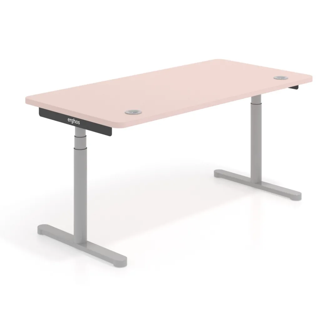 Escritorio Elevable Erghos Core estructura aluminio canto curvo
