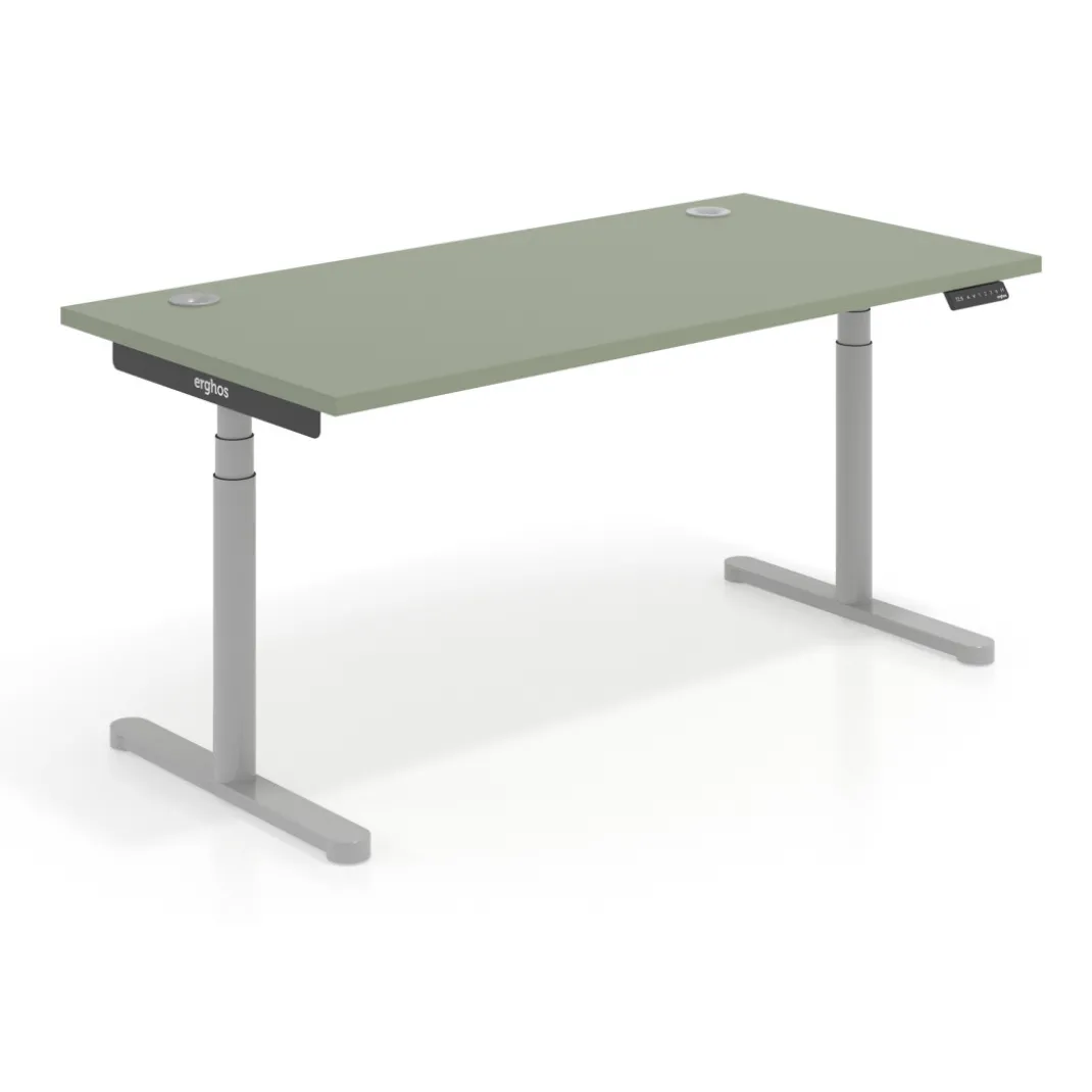 Escritorio Elevable Erghos Core estructura aluminio canto recto