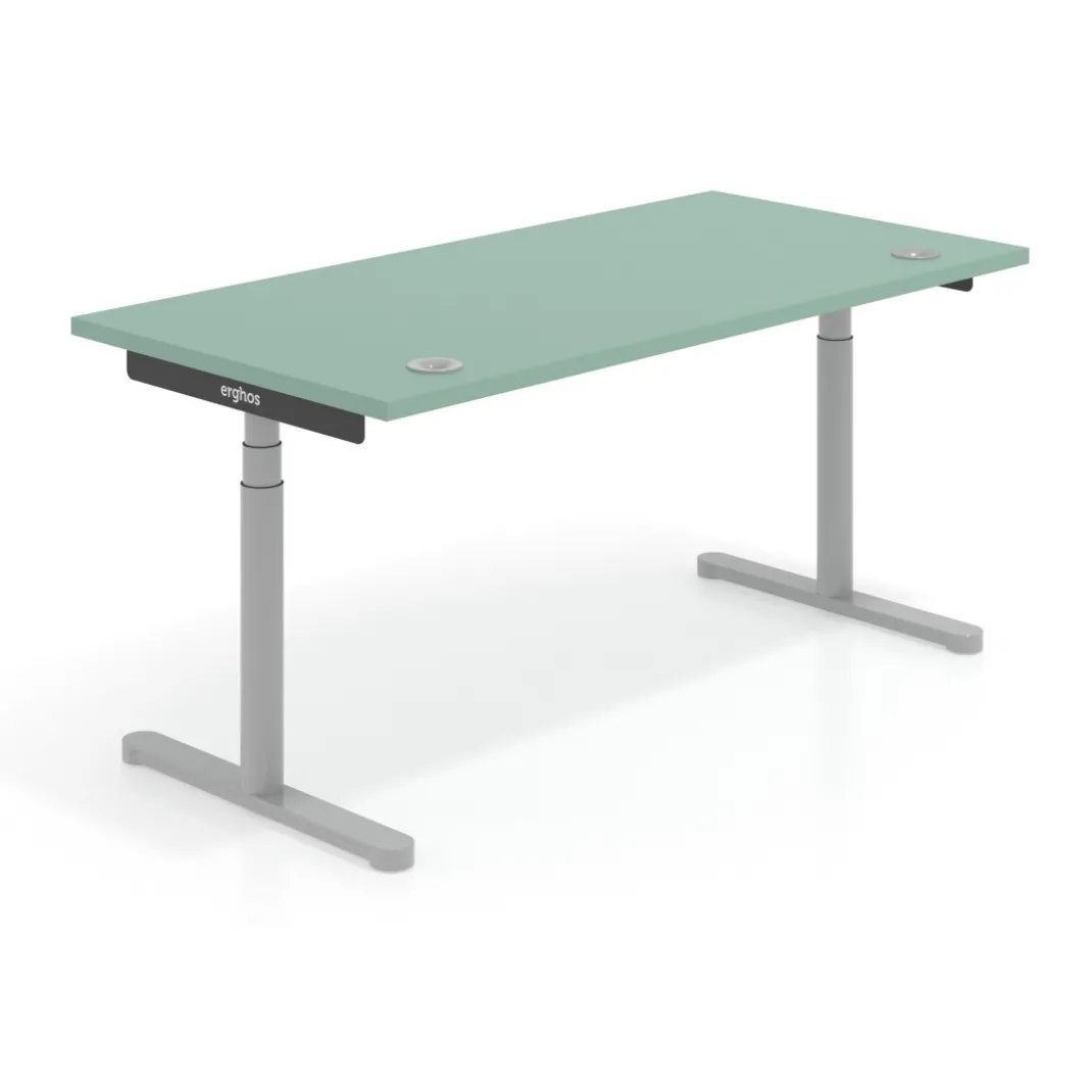 Escritorio Elevable Erghos Core estructura aluminio canto recto