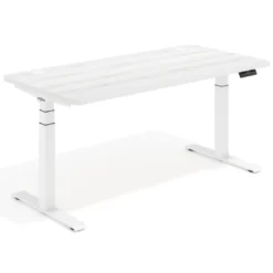 Escritorio Elevable Erghos Motion Pro estructura blanca 4 cantos curvos