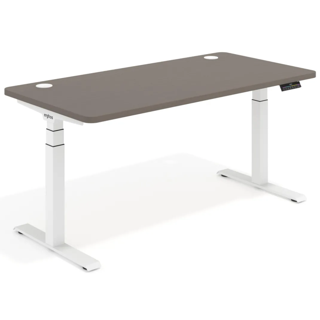 Escritorio Elevable Erghos Motion Pro estructura blanca 4 cantos curvos