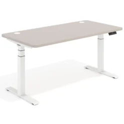 Escritorio Elevable Erghos Motion Pro estructura blanca 4 cantos curvos