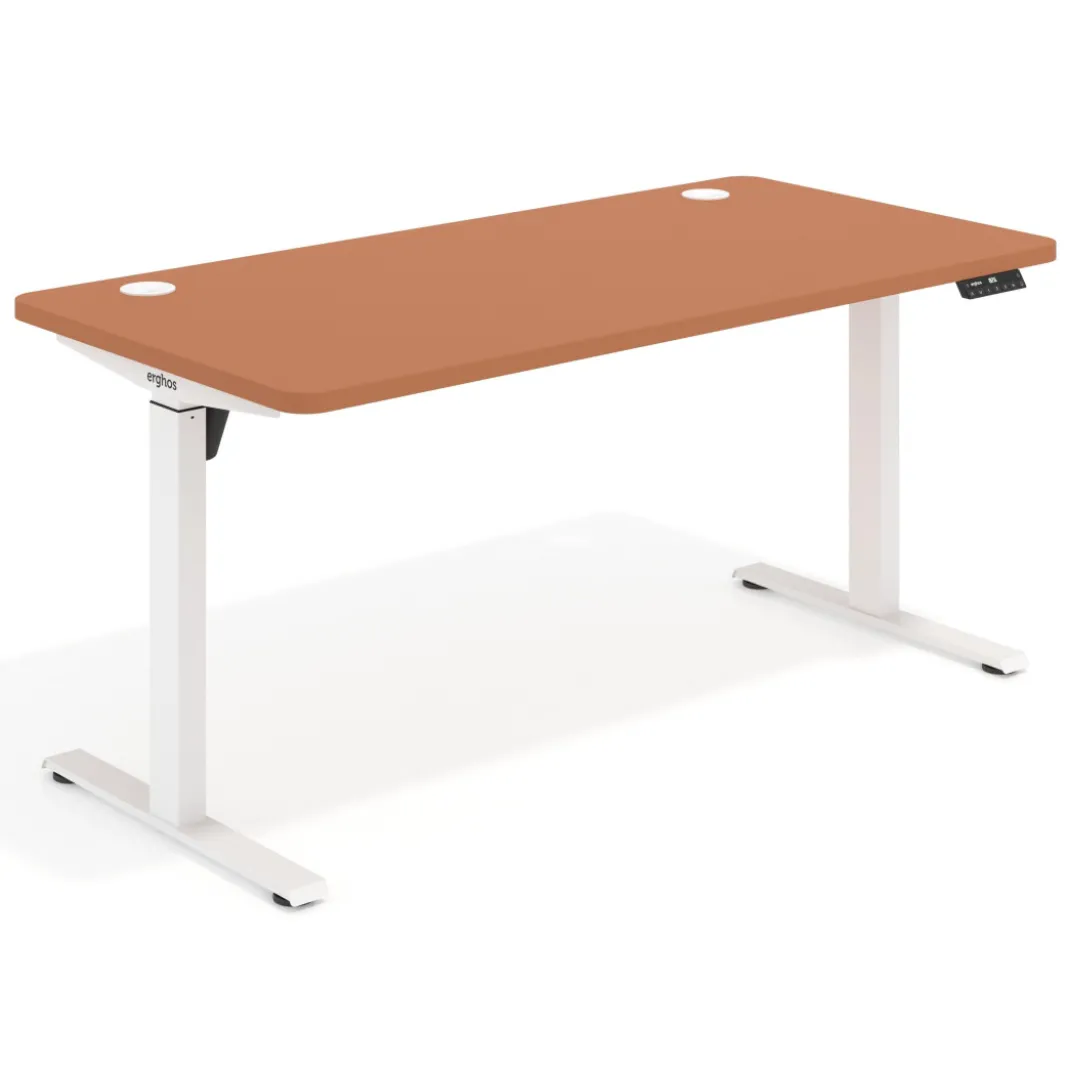 Escritorio Elevable Erghos Motion estructura blanca 4 cantos curvos