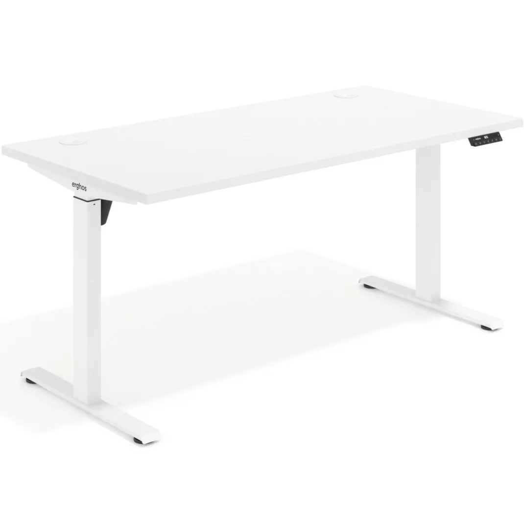 Escritorio Elevable Erghos Motion estructura blanca canto recto
