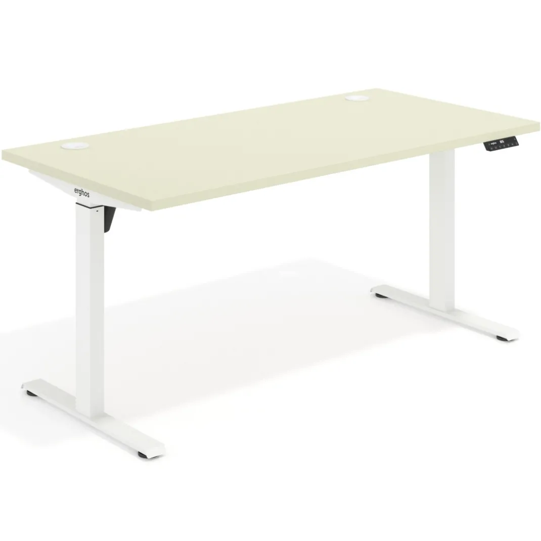 Escritorio Elevable Erghos Motion estructura blanca canto recto