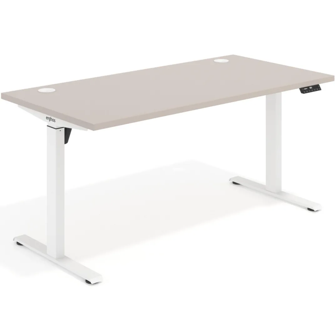 Escritorio Elevable Erghos Motion estructura blanca canto recto
