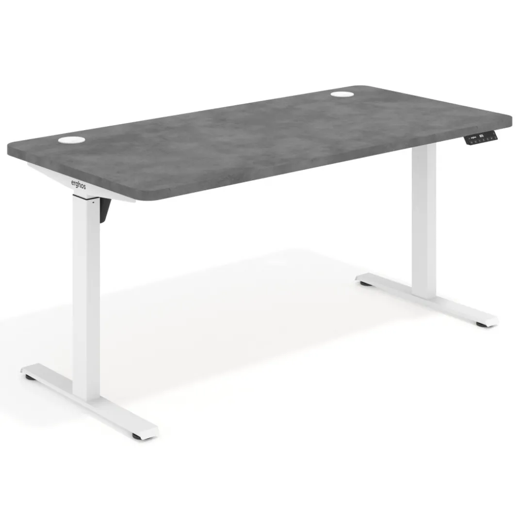 Escritorio Elevable Erghos Motion estructura blanca 4 cantos curvos