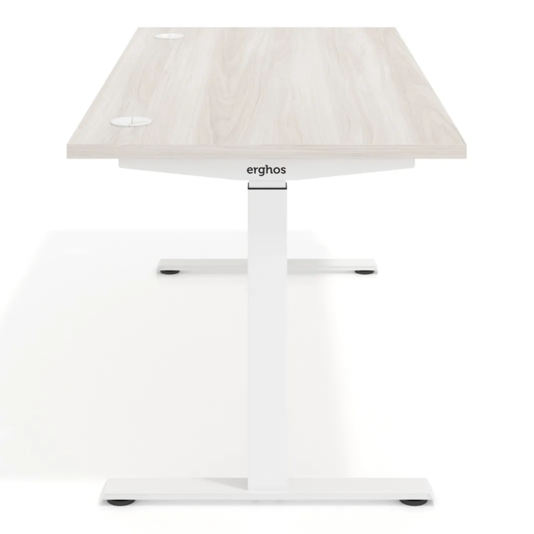 Escritorio Elevable Erghos Motion estructura blanca canto recto