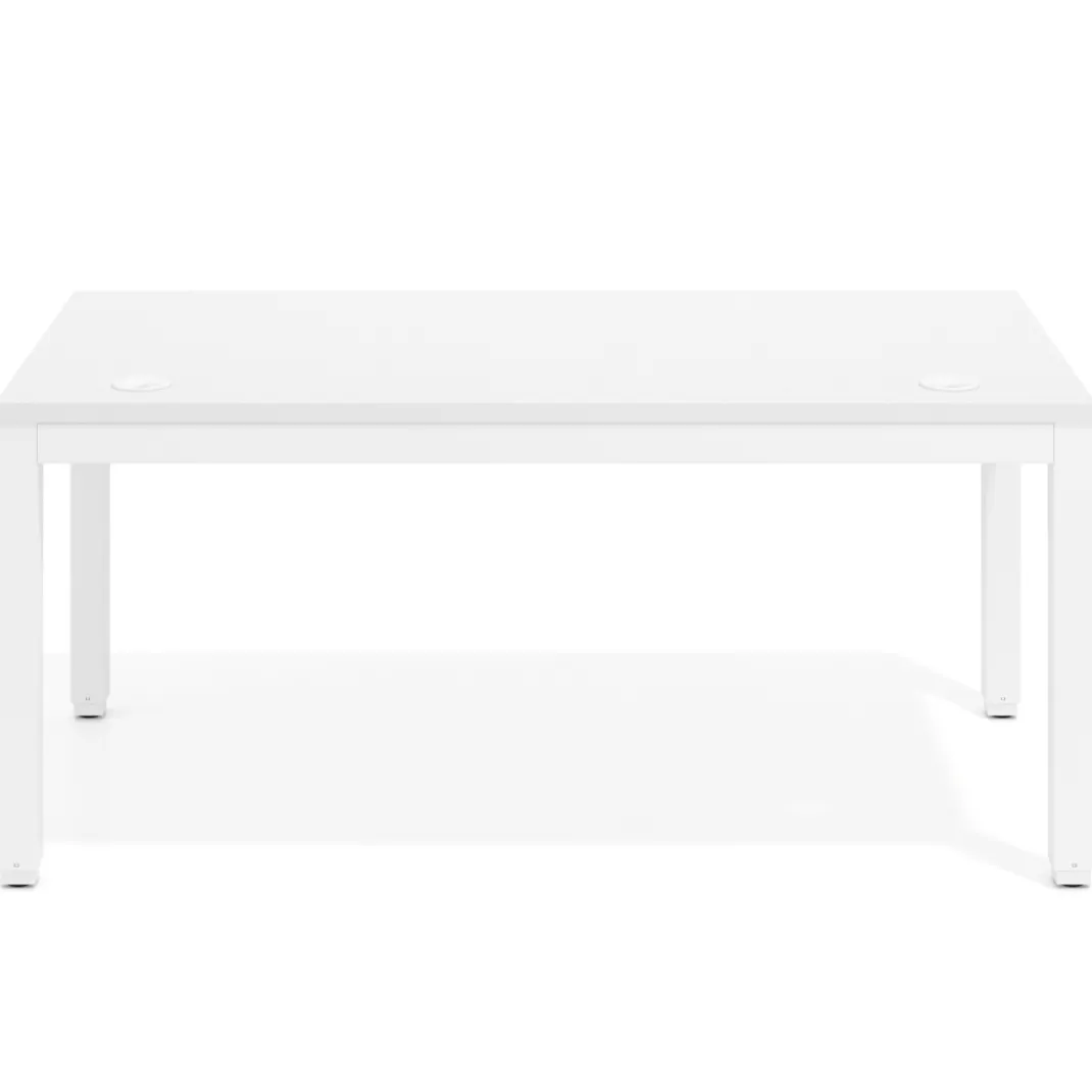 Escritorio Elevable Erghos Quad 4 patas, estructura blanca canto recto